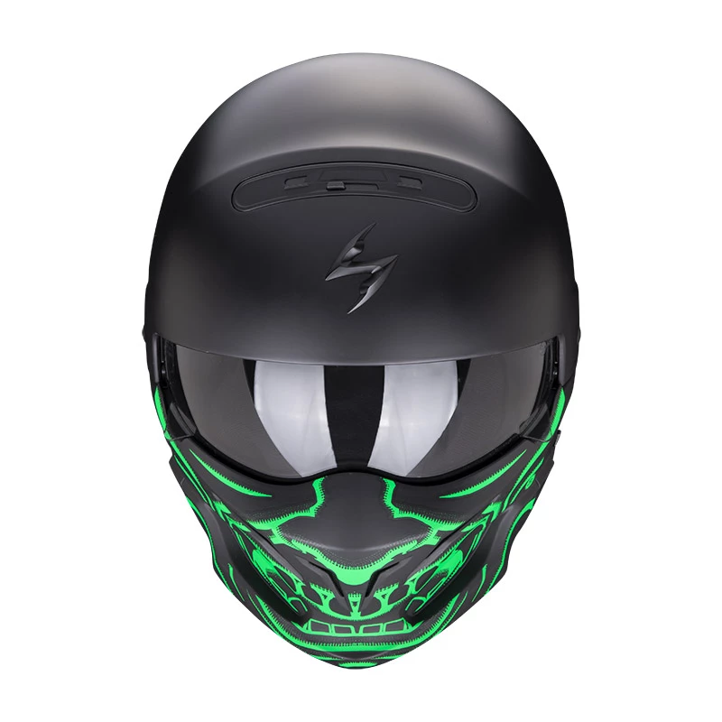 Mentoniera Removibile Casco Scorpion Exo Combat Evo Samurai Nero Verde 4 Mentoniera Removibile Casco Scorpion Exo Combat Evo Samurai Nero Verde - immagine 2