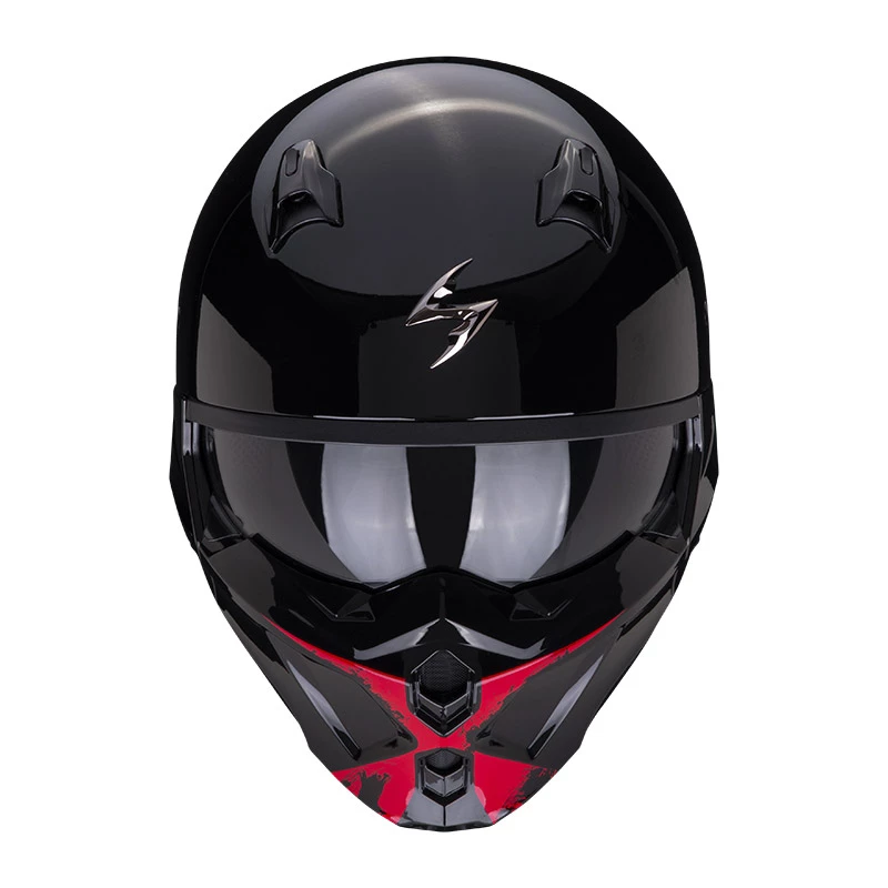 Mentoniera Removibile Casco Scorpion Covert X Tanker Nero Rosso 4 Mentoniera Removibile Casco Scorpion Covert X Tanker Nero Rosso - immagine 2