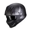 Mentoniera Removibile Casco Scorpion Covert X Tattoo Nero Opaco Argento -Negozio Scorpions scorpion covertx tattoo argento