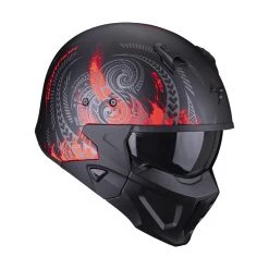 Mentoniera Removibile Casco Scorpion Covert X Tattoo Nero Opaco Rosso -Negozio Scorpions scorpion covertx tattoo rosso 3