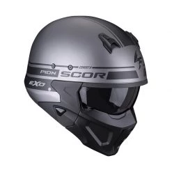 Mentoniera Removibile Casco Scorpion Covert X Tussle Argento Opaco Nero -Negozio Scorpions scorpion covertx tussle argentomatt 3