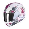 Policarbonato Casco Scorpion Exo 390 Chica 2 Bianco Rosa -Negozio Scorpions scorpion exo390 air chica2 bianco