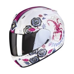 Policarbonato Casco Scorpion Exo 390 Chica 2 Bianco Rosa