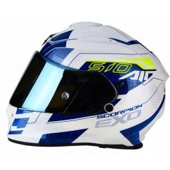 Policarbonato Scorpion Exo-510 Air Galva Bianco Blu -Negozio Scorpions scorpion exo510 galva blu 4