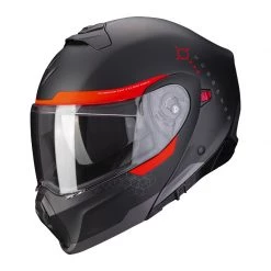 Policarbonato Casco Modulare Scorpion Exo 930 Shot Nero Rosso