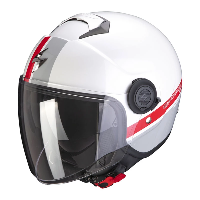 Policarbonato Casco Scorpion Exo City Strada Bianco Rosso 3 Policarbonato Casco Scorpion Exo City Strada Bianco Rosso