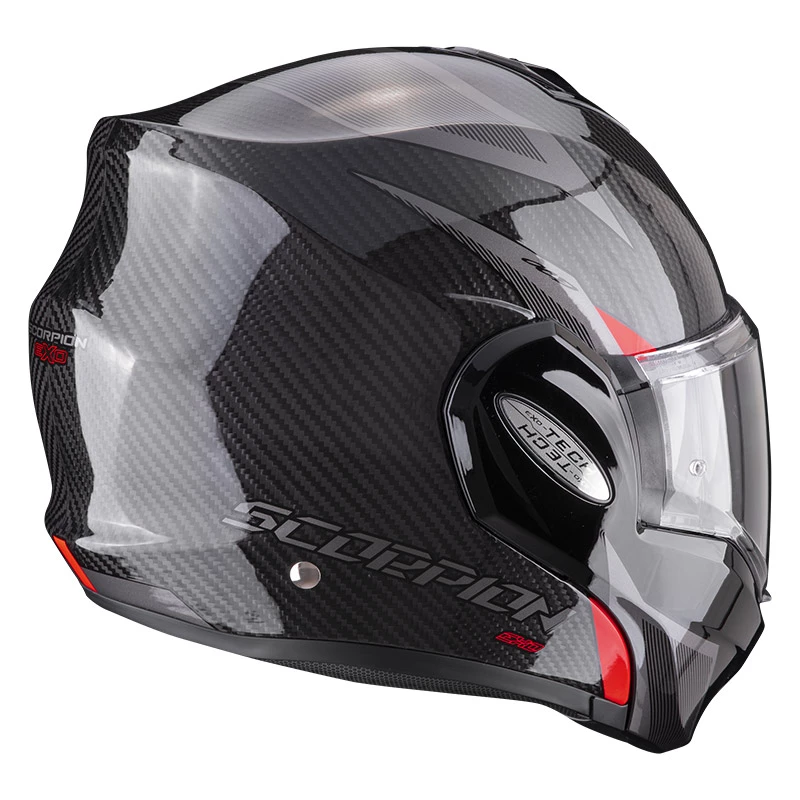 Fibra Casco Modulare Scorpion Exo Tech Carbon Top Rosso 5 Fibra Casco Modulare Scorpion Exo Tech Carbon Top Rosso - immagine 3