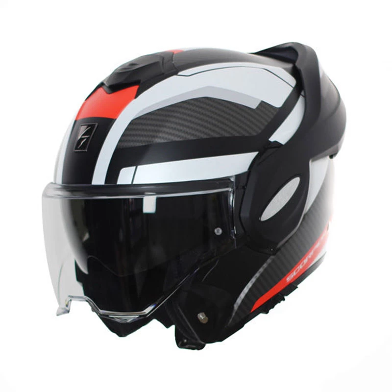 Policarbonato Casco Modulare Scorpion Exo Tech Trap Nero Rosso 4 Policarbonato Casco Modulare Scorpion Exo Tech Trap Nero Rosso - immagine 2