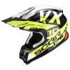 Policarbonato Casco Scorpion Vx-16 Air X Turn Nero Giallo Fluo -Negozio Scorpions scorpion vx16air xturn giallo